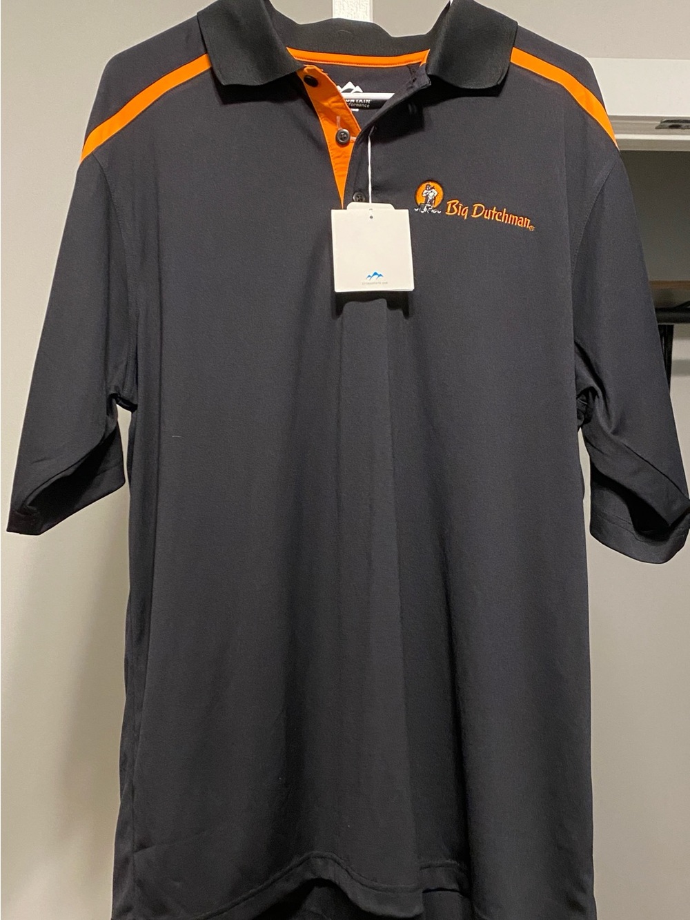 Men’s Black Polo with Orange Accent